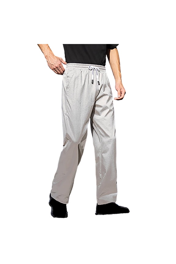 Pants for Men Elastic Waist Drawstring Solid Color Fitted Lightweight Athltic Lounge Pants