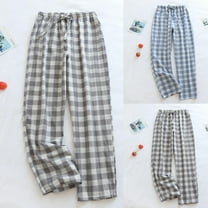 Dagugfen Pants for Men Pajamas Plaid Elastic Waist Drawstring Soft Loose Comfy Loungewear Pants for Sleep Party