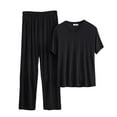 thumbnail image 1 of Dagugfen Plus Size 2 Piece Sets for Men Pajamas V Neck Tshirts Pants with Pockets Loose Soft Comfy Loungewear Outfits, 1 of 3