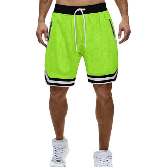 Dagugfen Plus Size Basketball Shorts for Men Knee Length Loose Lightweight Breathable Workout Shorts with Zipper Pockets