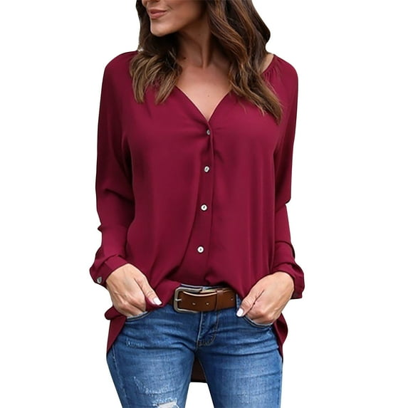 Dagugfen Plus Size Business Casual Tops for Women Button down Loose Lightweight Formal Long Sleeve Shirts