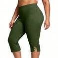 thumbnail image 1 of Dagugfen Plus Size Capri Pants for Women Elastic Waist Stretchy Yoga Pants Gym Workout Athletic Capris Solid Color L-5XL, 1 of 6