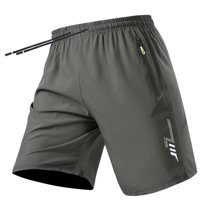 Dagugfen Plus Size Golf Shorts Men Stretch Waist Drawstring Slim Lightweight Running Sports Shorts with Zipper Pockets