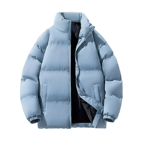 Dagugfen Plus Size Mens Coat Winter Jacket Full Zipper Loose Thick Warm Work Casual Quilter Jacket