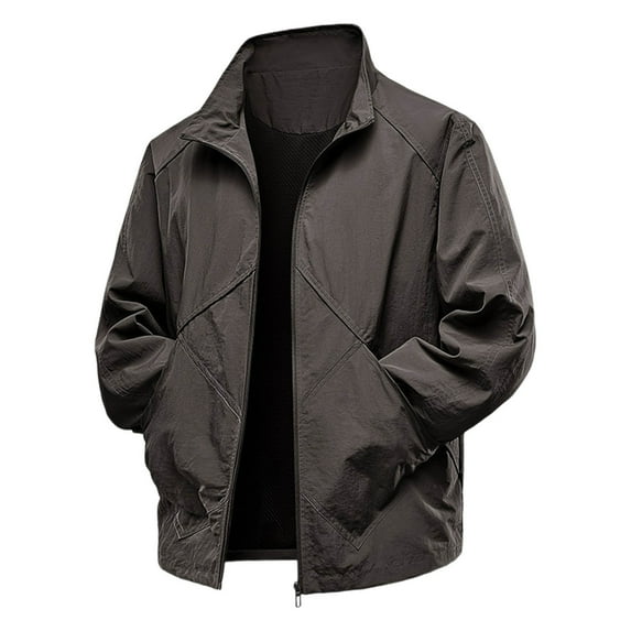 Dagugfen Plus Size Mens Jackets Long Sleeve Zip up Loose Breathable Windproof Outdoor Hiking Tactical Jackets with Pockets