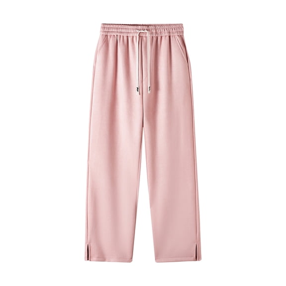 Dagugfen Plus Size Mens Pants Drawstring Elastic Waist Straight Leg Loose Comfy Lightfleece Work Casual Sports Pants Fall Winter