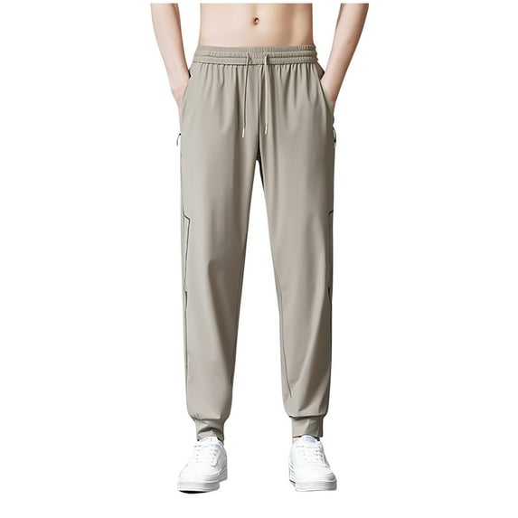 Dagugfen Plus Size Mens Pants Elastic Waist Drawstring Lightweight Stretch Quick Dry Running Trackpants