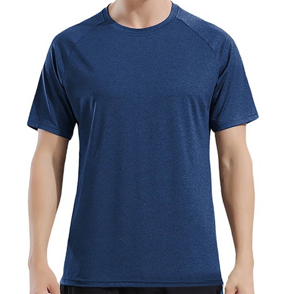 Dagugfen Plus Size Mens Summer T Shirt Casual Loose Short Sleeved Round Neck Tee Shirts Solid Color