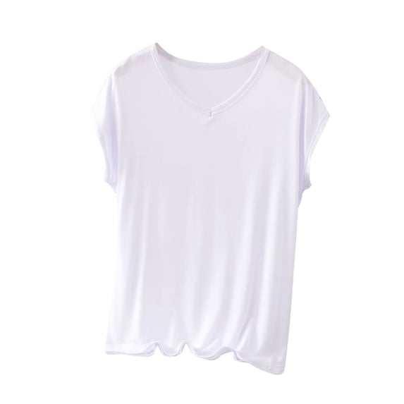 Dagugfen Plus Size Pajama Tops for Women Crew Neck Short Sleeve Basic T Shirts Loose Comfy Homewear Tops XL-5XL