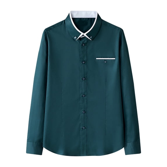 Dagugfen Plus Size Shirts for Men Long Sleeve Button up Loose Lightweight Business Casual Dress Shirts Pocket