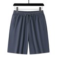 thumbnail image 1 of Dagugfen Plus Size Shorts for Men Ruched Drawstring Loose Lightweight Comfy Casual Workout Shorts with Zipper Pockets, 1 of 7