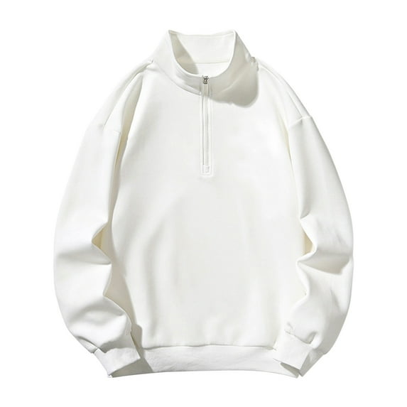Dagugfen Plus Size Sweatshirts for Men Long Sleeve Half Zip Drop Shoulder Loose Lightweight Casual Tops