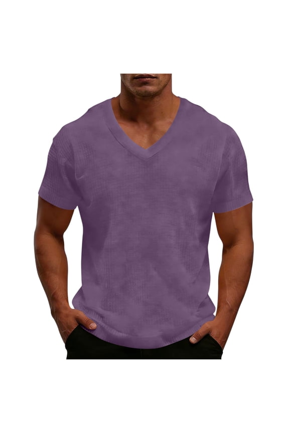 Plus Size T Shirts for Men Short Sleeve V Neck Loose Fitted Basic Tee Shirt Tops Daily Tops S-5XL