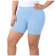 thumbnail image 1 of Dagugfen Plus Size Womens Bike Shorts Ribbed Knit 5" Skinny Base Layer Yoga Shorts for Women Solid Color, 1 of 8