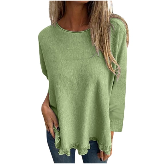 Dagugfen Plus Size Womens Oversized Shirts Trendy Crewneck Knit Side Slit Fashion Pullover Tops Fall Outfits