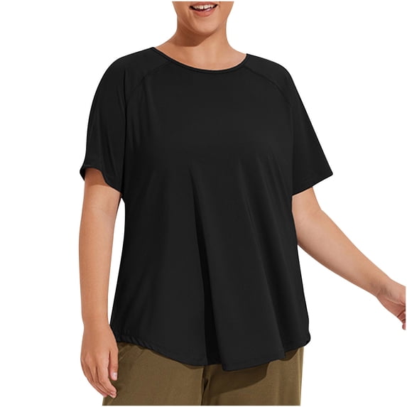 Dagugfen Plus Size Workout Tops for Women Loose Baggy Breathable Athletic Tee Shirts Quick Drying Basic Gym Tops XL-4XL