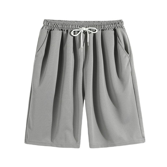 Dagugfen Running Shorts for Men Drawstring Ruched Loose Lightweight Outdoor Workout Cropped Trousers