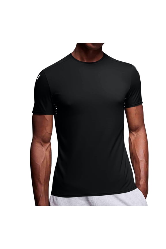 Running Tshirts for Men Short Sleeve Crweneck Stretchy Skinny Quick Drying Workout Activewear Tops Moisture Wicking