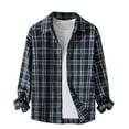 thumbnail image 1 of Dagugfen Shirts for Men Button down Long Sleeve Loose Lightweight Plaid Casual Fishing Shirts Work Shirts, 1 of 6
