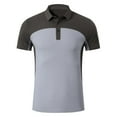 thumbnail image 1 of Dagugfen Shirts for Men Lapel V Neck Short Sleeve Lightweight Color Block Lightweight Leisure Workout Gym Tops, 1 of 6