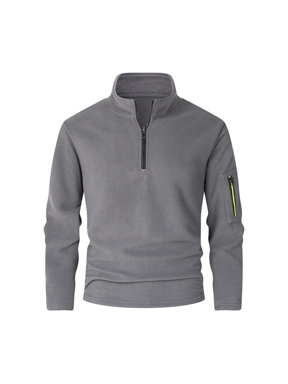 Shirts for Men Zipper High Neck Long Sleeve Fitted Undershirts Comfy Warm Casual Base Tops Pocket