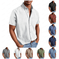 Dagugfen Short Sleeve Shirts for Men Plus Size Button up Loose Comfy Business Casual Work Shirts Pocket