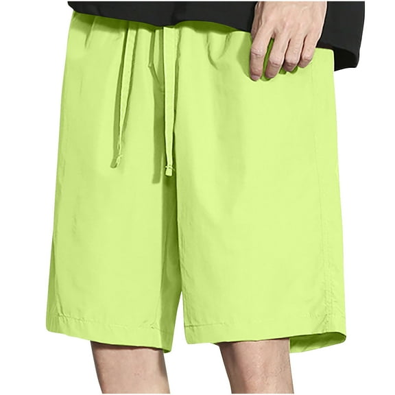 Dagugfen Shorts for Men Drawstring Knee Length Loose Lightweight Travel Casual Shorts Wide Leg Pants