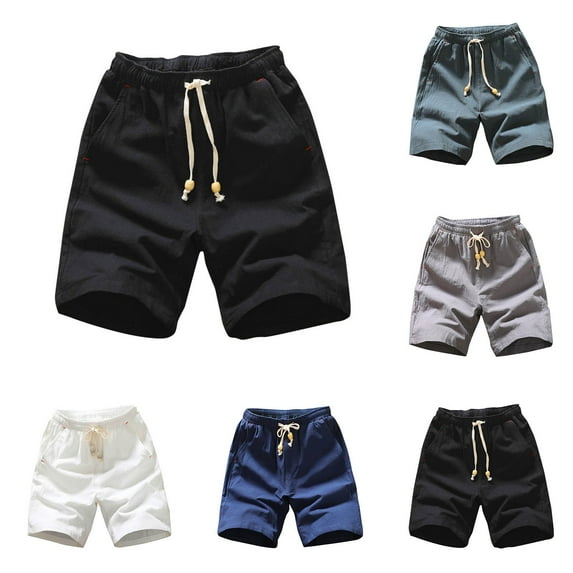 Dagugfen Shorts for Men Elastic Waist Knee Length Drawstring Lightweight Casual Workout Sports Shorts