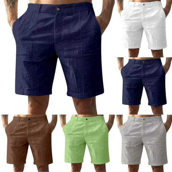 Dagugfen Shorts for Men Straight Leg Button Fitted Casual Lightweight Walking Camping Vocation Shorts