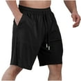 thumbnail image 1 of Dagugfen Shorts for Men Summer Elastic Waist Drawstring Knee Length Loose Comfy Casual Cutout Workout Shorts, 1 of 8