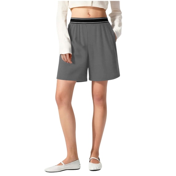 Dagugfen Shorts for Women Athleisure 7" Inseam Loose Outdoor Activewear Shorts with Pockets Solid Color