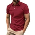 thumbnail image 1 of Dagugfen Summer Golf Shirts for Men Collared Neck Short Sleeve Quarter Button Shirts Business Casual Workwear Tops, 1 of 6