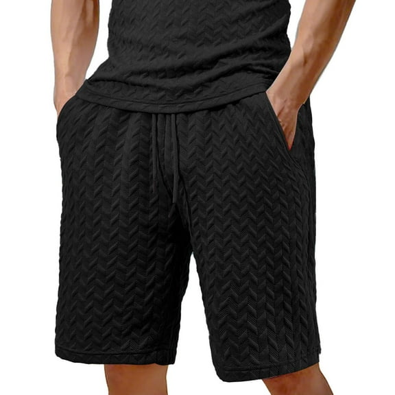 Dagugfen Summer Mens Shorts Casual Drawstring Elastic Waist Loose Fashionable Shopping Leisure Shorts