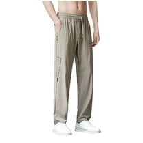 Dagugfen Summer Pants for Men Drawstring Elastic Waist Loose Lightweight Stretch Gym Sports Trousers