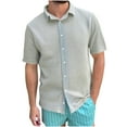 thumbnail image 1 of Dagugfen Summer Shirts for Men Button up Lapel Loose Thin Lightweight Beach Casual Shirts Solid Color, 1 of 7