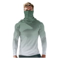thumbnail image 1 of Dagugfen Summer Shirts for Men Mask Hoodie Long Sleeve Slim Gradient Color Sun Protection Comfy Lightweight Outdoor Tops, 1 of 5