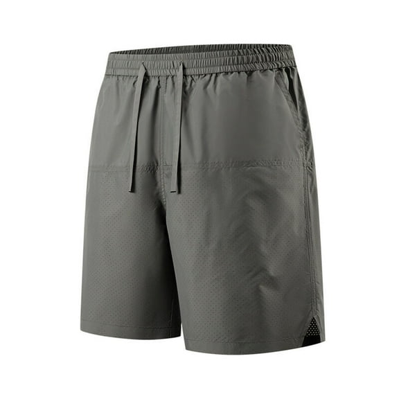 Dagugfen Summer Shorts for Men Drawstring Mesh Solid Color Loose Breatable Workout Sports Shorts