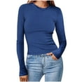 thumbnail image 1 of Dagugfen Sweaters for Women Long Sleeve Crew Neck Ribbed Slim Fitting Knitted Comfy Base Layer Casual Thermal Tops, 1 of 6