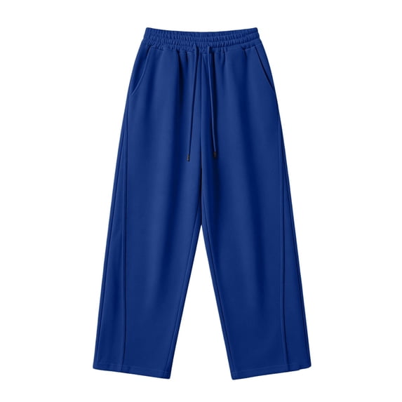 Dagugfen Sweatpants for Men Drawstring Elastic Waist Full Length Fleece Warm Athletic Pants with Pockets(M,Blue)