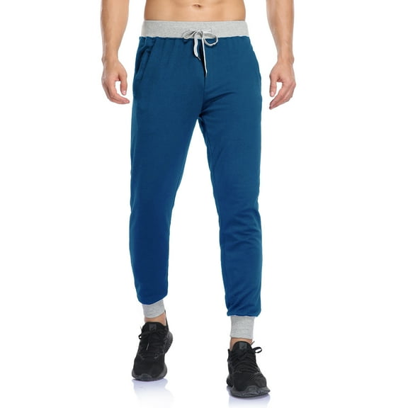 Dagugfen Sweatpants for Men Drawstring Fitted Color Block Comfy Jogger Workout Running Sports Pants