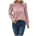thumbnail image 1 of Dagugfen Sweatshirts for Women Puff Long Sleeve Textured Loose Casual Travel Pullover Tops Fall Clothes, 1 of 8