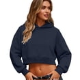 thumbnail image 1 of Dagugfen Sweatshirts for Women with Hooded Long Sleeve Loose Fitted Cropped Tops Athletic Casual Running Shirts, 1 of 8