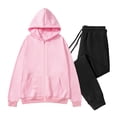 thumbnail image 1 of Dagugfen Sweatsuits Men 2 Piece Outfit Black Sweatpants and Zip up Hoodie Long Sleeve Sweatshirts Comfy Lightfleece Casual Fall Outfits, 1 of 5
