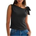 thumbnail image 1 of Dagugfen Tank Tops for Women Trendy High Low Neck Tie Strap Sleeveless Loose Lightweight Casual Comfy Resort Wear, 1 of 7
