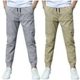 thumbnail image 1 of Dagugfen Toddler Baby Boy Clothes 2 Pc Pants Drawstring Slim Fitted Thin Lightweight Casual Trousers 3-13 Years, 1 of 9