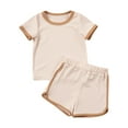 thumbnail image 1 of Dagugfen Toddler Baby Clothes 2 Piece Short Sleeve Tshirts Elastic Waist Shorts Comfy Cotton Lounge Sets Fashion, 1 of 8