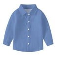 thumbnail image 1 of Dagugfen Toddler Baby Clothes Shirts Long Sleeve Button down Loose Lightweight School Uniform Dress Shirts, 1 of 6