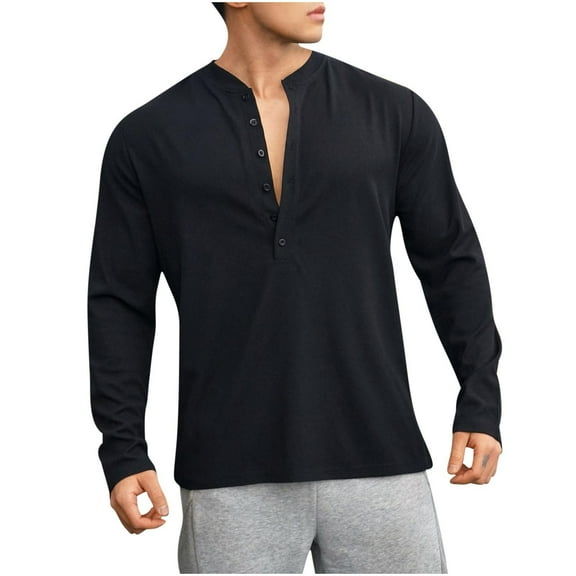 Dagugfen Tops for Men High Neck Long Sleeve Tight Undershirts Warm Homewear Casual Tops Fall Winter