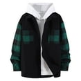 thumbnail image 1 of Dagugfen Tops for Men Winter Long Sleeve Button down Plaid Lightfleece Coats Comfy Casual Shirts Pockets, 1 of 6