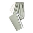 thumbnail image 1 of Dagugfen Trackpants for Men High Waist Drawstring Side Button Lightweight Color Block Workout Running Pants, 1 of 2